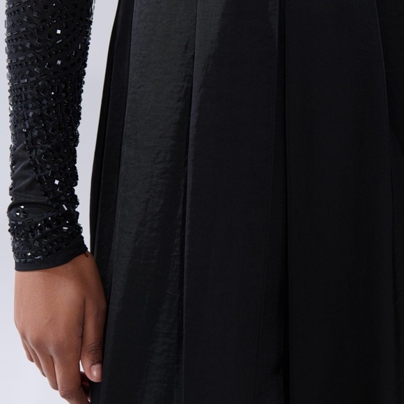 AKIRA MONACO SATIN MESH JUMPSUIT WITH RHINESTONES Size XL - Picture 5 of 6